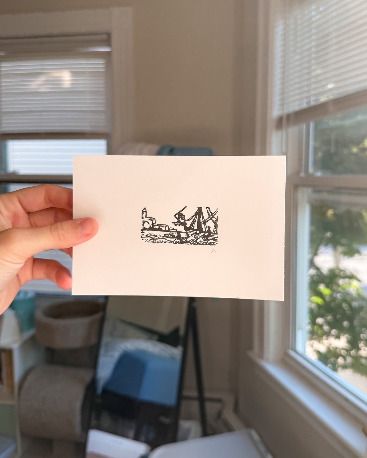 Boston Tea Party Linocut