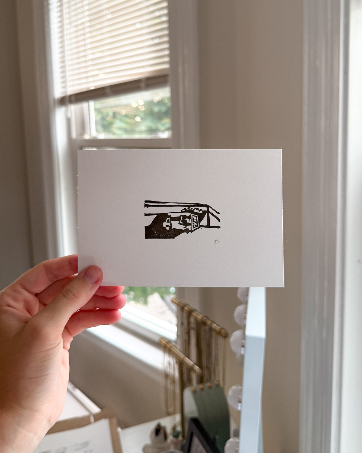 Getting Storrowed linocut