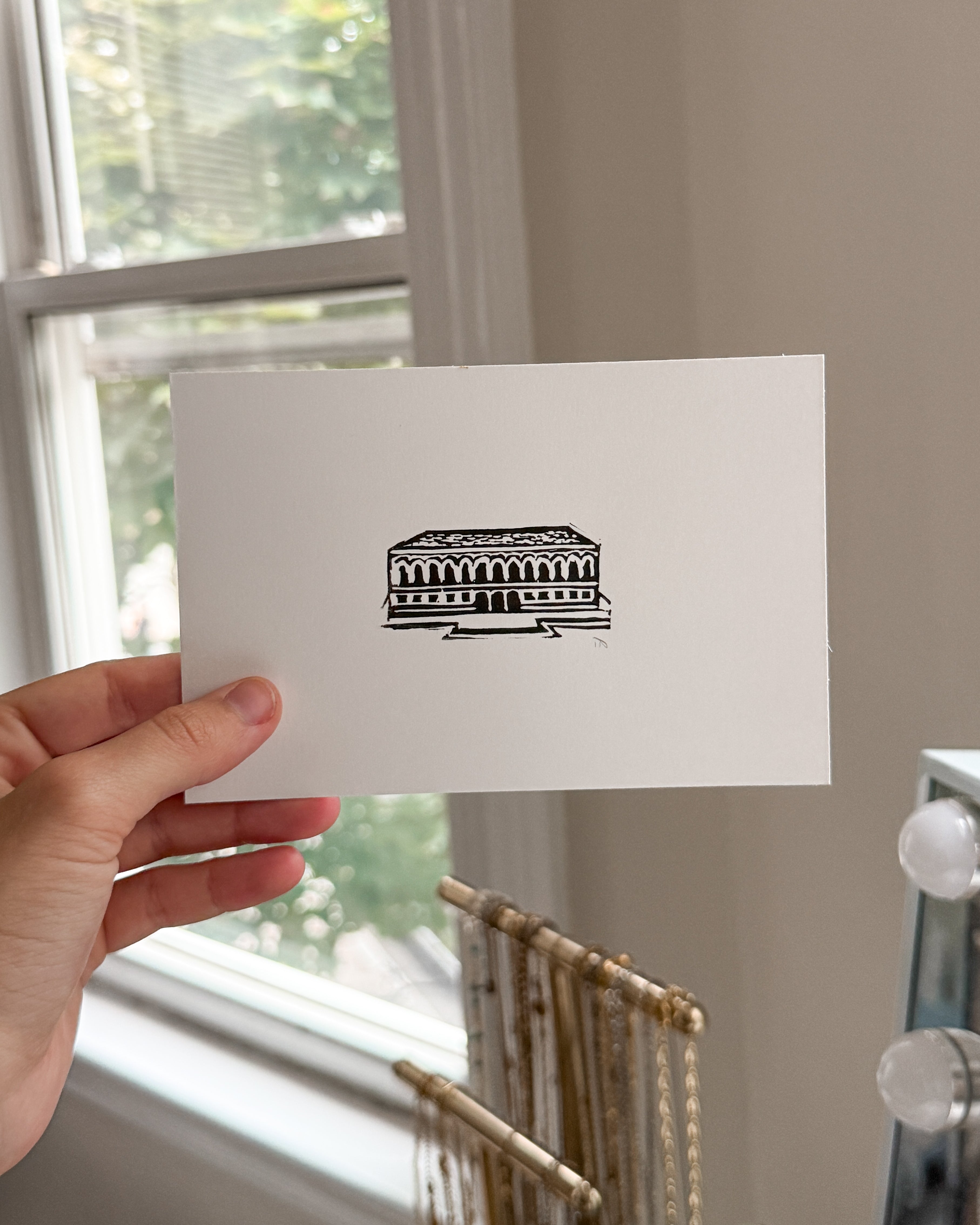 Boston Public Library Linocut