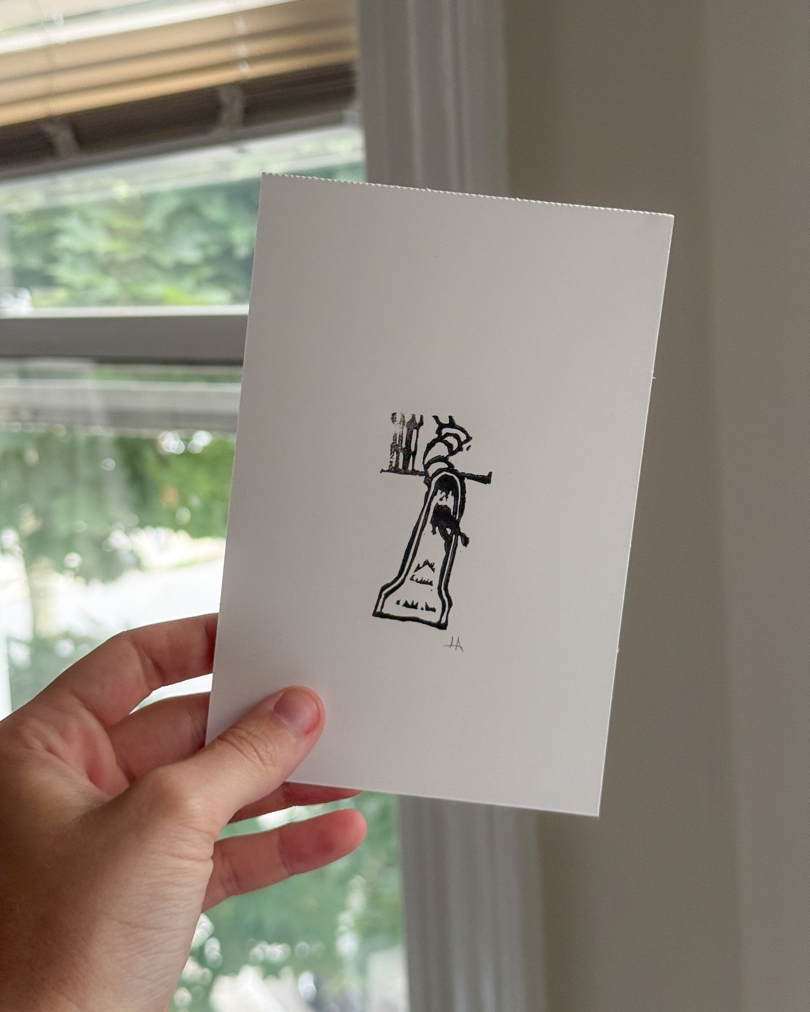 Cop Slide Linocut