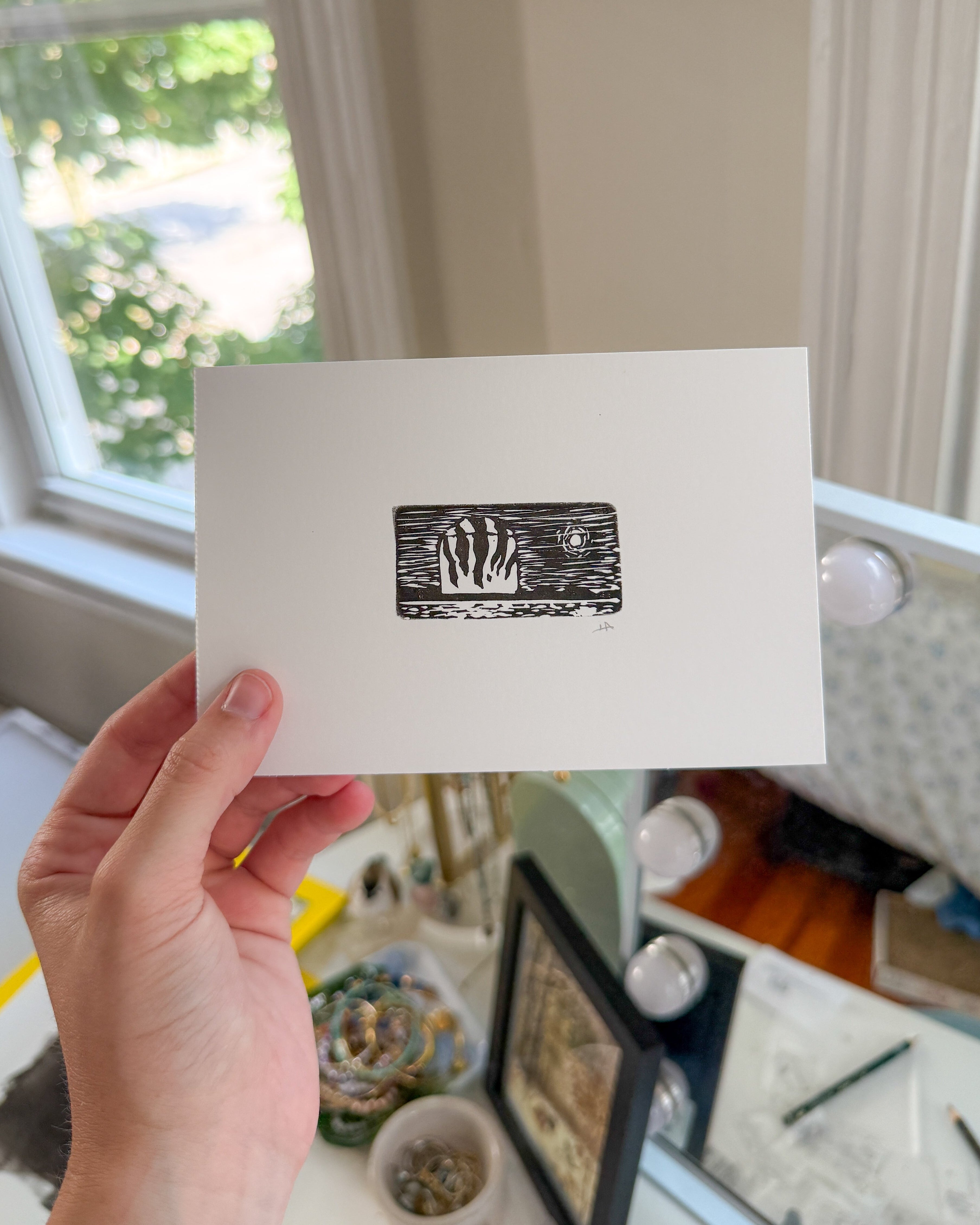 Dorchester gas tank linocut