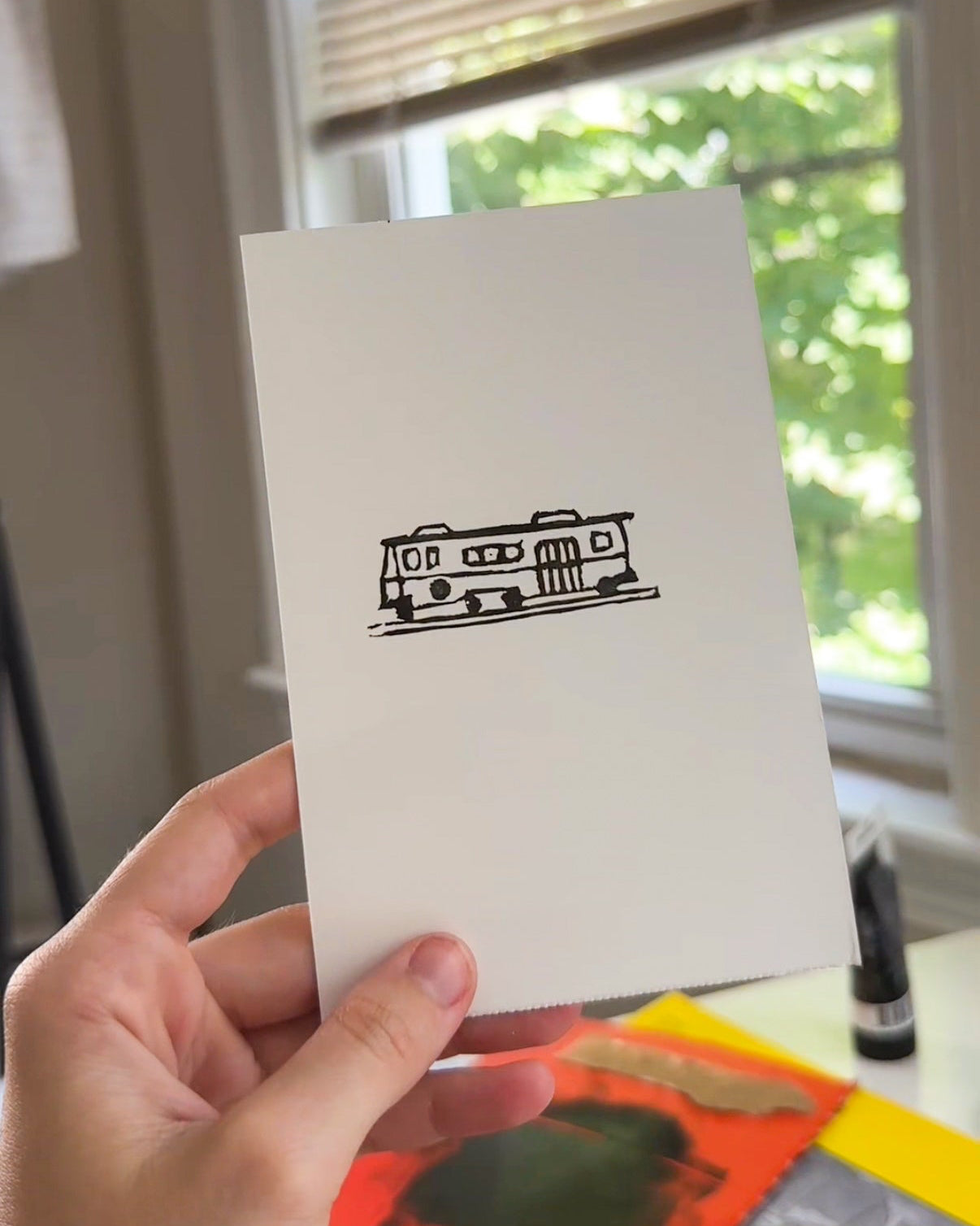 MBTA Green Line Linocut