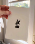 George Washington Boston Gardens Statue Linocut